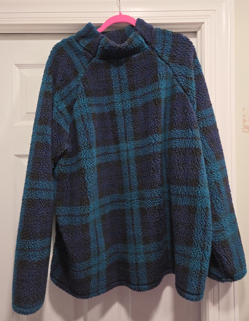 Women's Plaid Sherpa Pullover Sweater